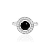 Natural Onyx Black Cabochon Ring